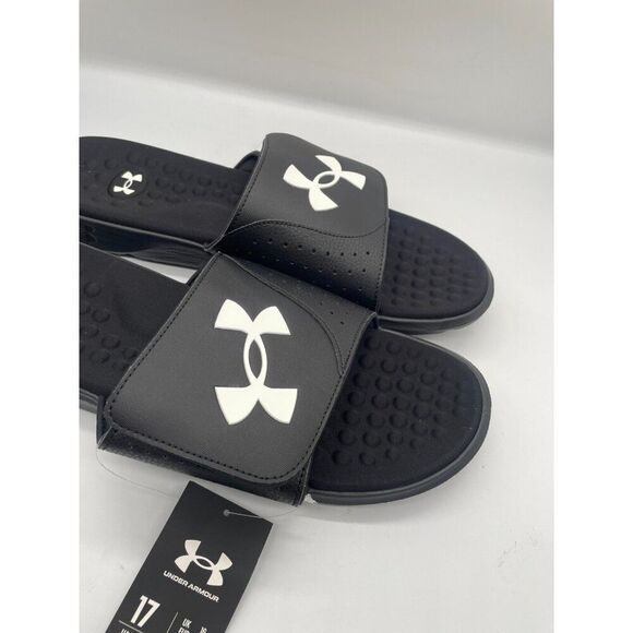 Under Armour Ignite Pro 3026023-001 Mens US 17 Slide Sandals Noir Black Slip On - Picture 4 of 6